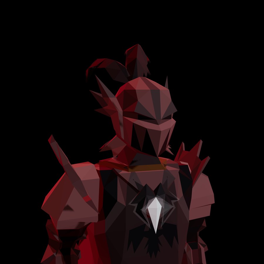 The Oathplate mascot, the clan's armored knight